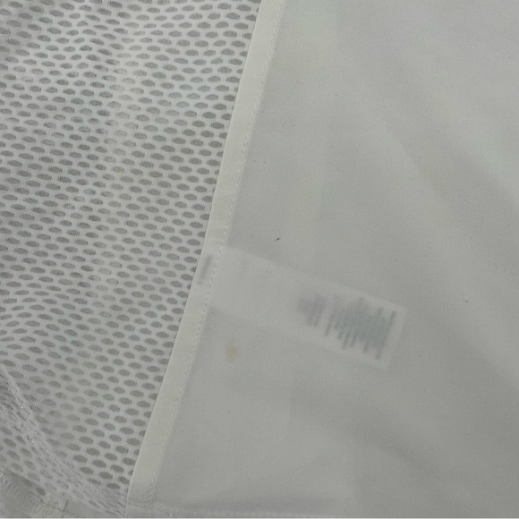 ATHLETA Womens White Athletic Tank Top Drawstring sides Mesh detail size: Large - Picture 6 of 11